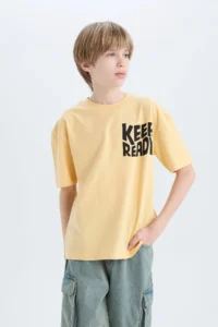 DeFacto Oversize Wide Fit Crew Neck Printed Short Sleeve T-Shirt Boy - Image 5