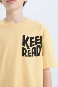 DeFacto Oversize Wide Fit Crew Neck Printed Short Sleeve T-Shirt Boy - Image 6