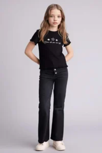 DeFacto Slim Fit Patterned Ribbed Camisole T-Shirt for Girls - Image 2