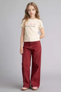 DeFacto Slim Fit Patterned Ribbed Camisole T-Shirt for Girls - Image 2