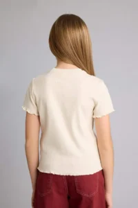 DeFacto Slim Fit Patterned Ribbed Camisole T-Shirt for Girls - Image 5