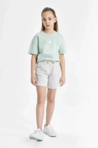 DeFacto Relax Fit Crew Neck Printed 2-Piece Short Sleeve T-Shirt for Girls - Image 3