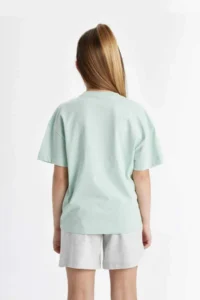 DeFacto Relax Fit Crew Neck Printed 2-Piece Short Sleeve T-Shirt for Girls - Image 6