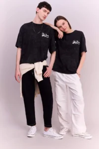 DeFacto Oversize Wide Fit Crew Neck Back Printed Short Sleeve Washable Faded Effect T-Shirt - Image 2