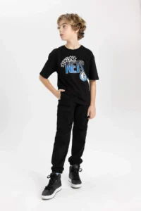DeFacto Boy's NBA Brooklyn Nets Oversize Wide Fit Crew Neck Short Sleeve T-Shirt - Image 2