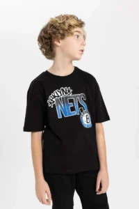 DeFacto Boy's NBA Brooklyn Nets Oversize Wide Fit Crew Neck Short Sleeve T-Shirt - Image 3