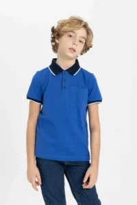 DeFacto Polo Neck Pique Short Sleeve T-Shirt Boy - Image 3