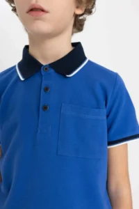 DeFacto Polo Neck Pique Short Sleeve T-Shirt Boy - Image 4