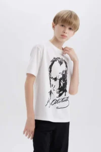 DeFacto Boy's Crew Neck Ataturk Printed Short Sleeve T-Shirt B6938a825sm - Image 6
