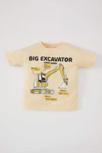 DeFacto Baby Boy Crew Neck Vehicle Printed Short Sleeve T-Shirt - Image 5