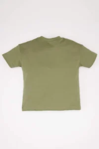 DeFacto Crew Neck Basic Plain Short Sleeve T-Shirt for Baby Boy - Image 3