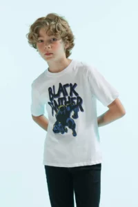 DeFacto Boy's Marvel Comics Black Panther Crew Neck Short Sleeve T-Shirt