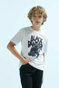 DeFacto Boy's Marvel Comics Black Panther Crew Neck Short Sleeve T-Shirt - Image 3