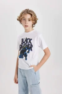 DeFacto Boy's Marvel Comics Black Panther Crew Neck Short Sleeve T-Shirt - Image 4