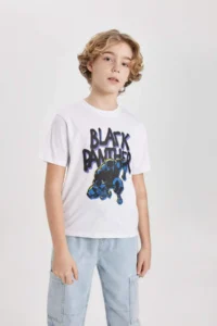 DeFacto Boy's Marvel Comics Black Panther Crew Neck Short Sleeve T-Shirt - Image 6