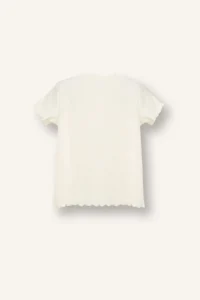 DeFacto Regular Fit Crew Neck Floral Ribbed Camisole Short Sleeve T-Shirt for Baby Girl - Image 2