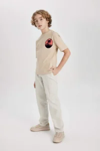 DeFacto Boy's Oversize Wide Fit Crew Neck Printed Short Sleeve T-Shirt - Image 5