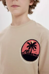 DeFacto Boy's Oversize Wide Fit Crew Neck Printed Short Sleeve T-Shirt - Image 8