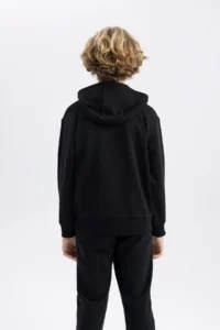 DeFacto Boy's Printed Hooded Thick Sweatshirt B8996a823cw - Image 5