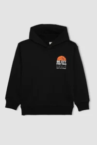 DeFacto Boy's Printed Hooded Thick Sweatshirt B8996a823cw - Image 6