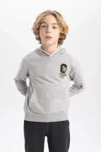 DeFacto Boy's Printed Hooded Sweatshirt - Image 3