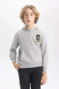 DeFacto Boy's Printed Hooded Sweatshirt - Image 4