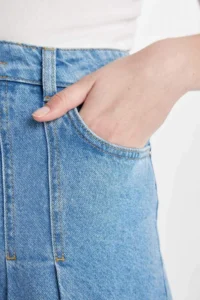DeFacto Fashion Fit pleated Jeans Mini Skirt - Image 6