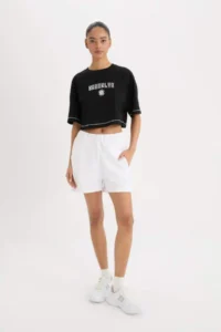DeFacto 100% Cotton NBA Brooklyn Nets Cropped Fit T-Shirt - Image 3