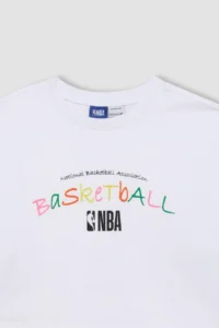 DeFactoFit NBA Wordmark Oversize Wide Fit Crew Neck Short Sleeve T-Shirt - Image 7