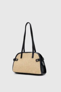 Shule Bags Vosges Wicker Shoulder Bag Black - Image 2