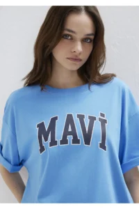 Mavi Logo Printed T-Shirt Oversize / Wide Cut -91478 - Image 5