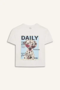 DeFacto Relax Fit Crew Neck Printed Short Sleeve T-Shirt Girls - Image 5