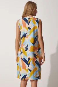 Happiness İstanbul Patterned Summer A-Line Dress - Image 3