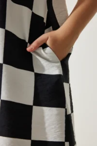 Happiness İstanbul Women's White Black Patterned Summer A-Line Dress - Image 4