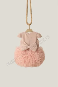 penu baby kids Powder Pink Tutu Short Sleeve Baby Girl Dress - Princess - Image 7