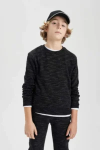 DeFacto Boys' Crew Neck Sweatshirt
