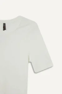 DeFacto Slim Fit Crew Neck Basic Plain Ribbed Camisole Short Sleeve T-Shirt - Image 2