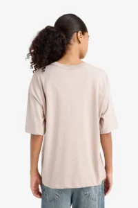 DeFacto Oversize Wide Fit Crew Neck Combed Cotton Basic Plain Short Sleeve T-Shirt - Image 4