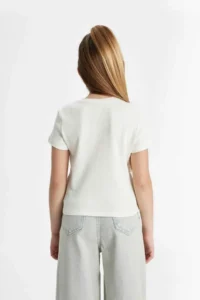 DeFacto Slim Fit Narrow Cut Crew Neck Ribbed Short Sleeve T-Shirt Girl Child - Image 7