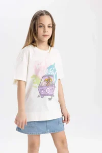 DeFacto Girl's Scooby Doo Oversize Wide Fit Crew Neck Short Sleeve T-Shirt - Image 3