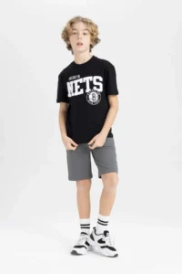 DeFacto NBA Brooklyn Nets Oversized Crew Neck Short Sleeve T-Shirt Boys - Image 2