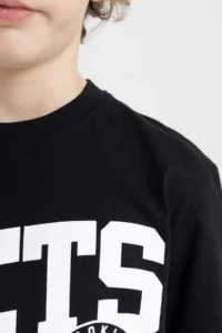DeFacto NBA Brooklyn Nets Oversized Crew Neck Short Sleeve T-Shirt Boys - Image 5