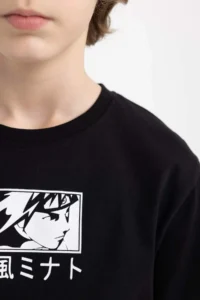 DeFacto Boy's Crew Neck Printed Short Sleeve T-Shirt - Image 5