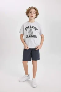 DeFacto Boy's Crew Neck Printed Short Sleeve T-Shirt - Image 2