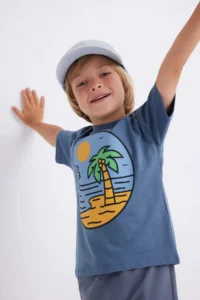 DeFacto Baby Boy Crew Neck Nature Printed Short Sleeve T-Shirt