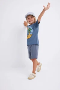DeFacto Baby Boy Crew Neck Nature Printed Short Sleeve T-Shirt - Image 2