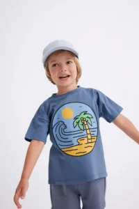 DeFacto Baby Boy Crew Neck Nature Printed Short Sleeve T-Shirt - Image 3