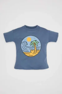 DeFacto Baby Boy Crew Neck Nature Printed Short Sleeve T-Shirt - Image 4