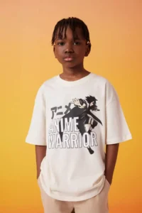 DeFacto Oversize Wide Fit Crew Neck Printed Short Sleeve T-Shirt Boy - Image 3