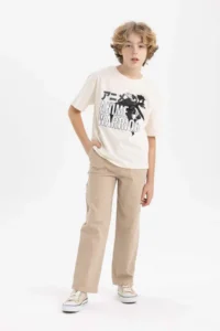 DeFacto Oversize Wide Fit Crew Neck Printed Short Sleeve T-Shirt Boy - Image 5